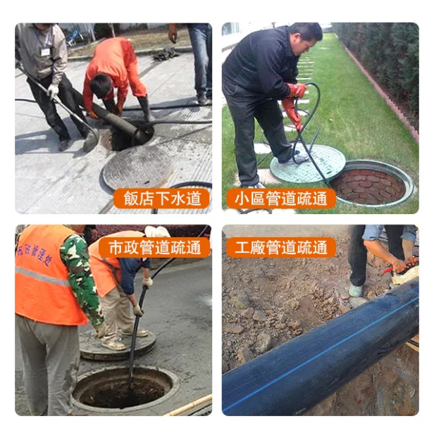 拯救各種水管堵塞！6+1水管頭，安裝在高壓水管上，旋轉前進，穿過堵塞物並將其排除，一邊清潔一邊排通，一舉兩得！順暢不堵塞，輕鬆搞定任何堵塞